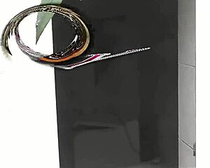 naked wife showers outdoors while neighbor watches her wet body closely