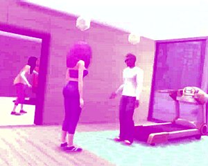 Black bull dominates tattooed cuckold wife during intense gym workout session