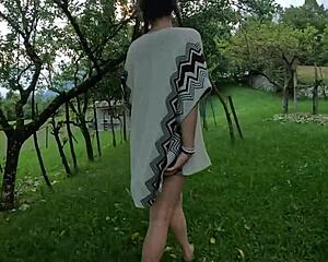 Stripping Naked Outdoors Too Excited!