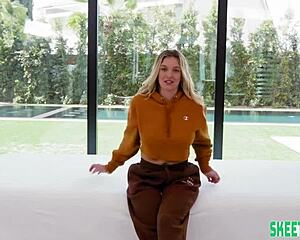 Shy petite surfer Royce Swells chokes on cock before hardcore petite fuck