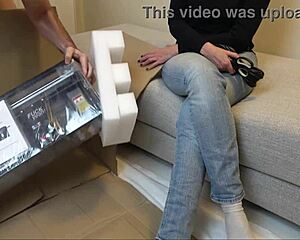 What if a femdom locks her old slave in a cage for machine pussy torment?