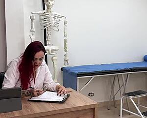 uh horny milf doc rides patient's huge cock missionary style in hospital bed