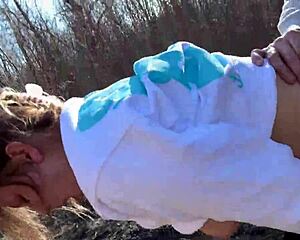 Drone Spies On Our Risky Outdoor Public Fuck With Monster Cock