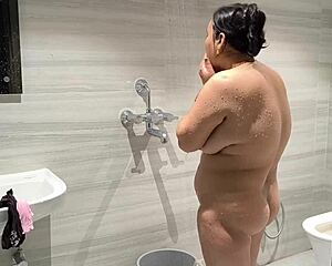 desi puja baby soaps big tits in shower before fat cock deepthroat