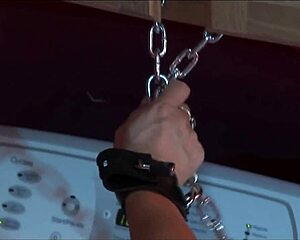 wanna see this guy DOMINATE chained busty blonde in bathroom CUM deepthroat?