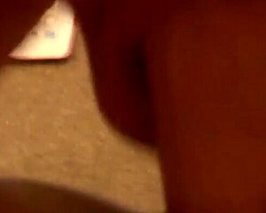 step-mommy teases step-son with shaved pussy and nylon handjob till he cums