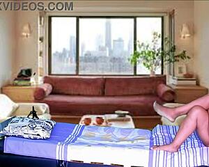 Cleaning lady's shaved pussy gaped by monster cock after ass licking.