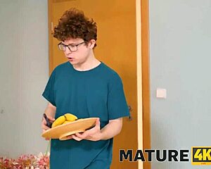 i can't resist this mature milf mother-in-law's huge fake tits and stockings