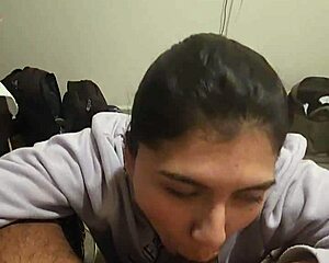 My GF's sloppy quickie BJ she just can't stop sucking my dick!!