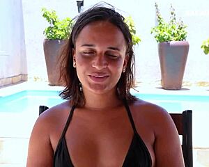 uhh interviewin' this hot teen maya pimentinha she loves ridin' big cock anally