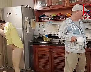 hey housewife what happens when your maid uniform rips off in the kitchen this morning?