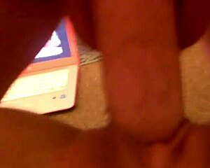 step-mommy teases step-son with shaved pussy and nylon handjob till he cums