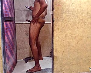 POV Indian stepmom caught with horny pussy in bathroom