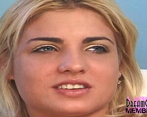 i meet tanned blue-eyed blonde marcelis smoking nude on sofa