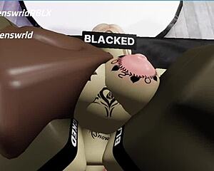 he bends over his obsessed blonde fangirl with big tits in the condo for rough roblox sex