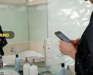 Lonely Czech Milf Mommy Spots Young Cock in Bathroom and Begs for Hard Pounding