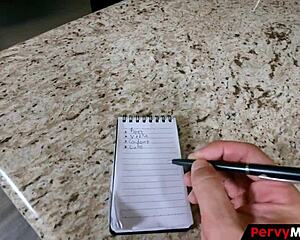 PervyMother Milf Mommy Drills Big Tits Bareback Doggystyle in Kitchen for Viral Fame