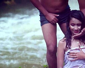 riverside lodge hides indian lovers' juicy pussy licking and rough creampie pounding