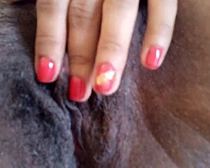 Sexy horny Mexican latina spreads juicy pussy lips while massaging clit