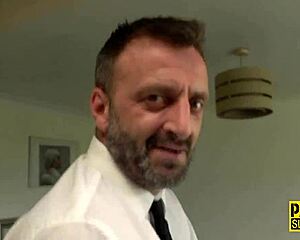 Chubby Submissive Throats Big Cock Hardcore in Latex