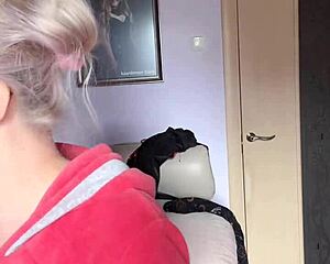 pink lipstick banana munch with glasses and long nails, asmr lip food fetish explosion!!