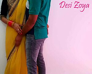 newlywed indian girlfriend sneaks horny outdoor cowgirl ride on boyfriend's cock at wedding with hindi moans