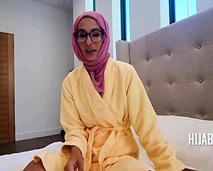 Arab hijab milf mother-in-law rides American cock cowgirl POV taboo