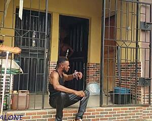 i dominate neighbor ebony babe in leather skirt doggystyle while boyfriend waits