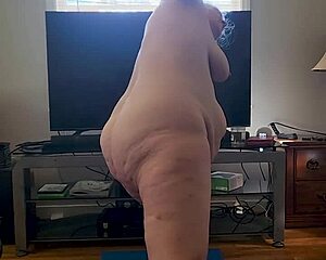 hot milf strips naked for yoga poses perfect for your jerkoff session