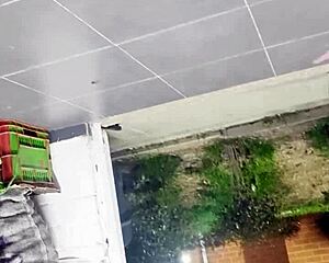 Guy spies hot upskirt view under skirt in store