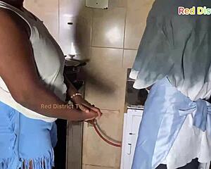 violet myers bends over to suck and fuck her hairy wet pussy pov creampie