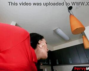PervyMother Milf Mommy Drills Big Tits Bareback Doggystyle in Kitchen for Viral Fame