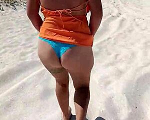 mexican whore flashes tits ass groped on beach