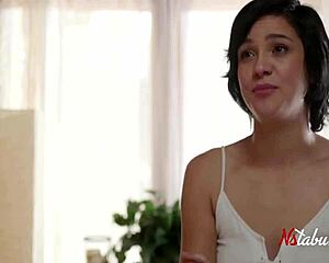 Horny Petite Teen Slut Begs Daddy to Pound Her Clothed in POV