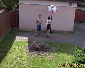 i love watching this goldenshower babe suck cock so hard before the facial fetish blast