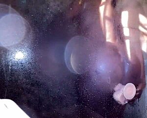 hot ebony milf kate plays with her new toy in the shower then gets caught and fucked by black daddy