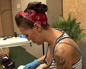 fucking tattooed milf emily parker's shaved pussy then ass with monster cock facial blast