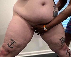 bbw latina takes monster bbc deep in sweaty 3some workout