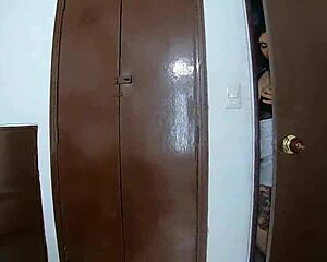 stepsis catches me watching her masturbate then rides my cock squirting wet