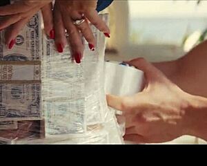 milf and brunette share a close kiss