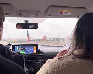 Wheelchair Man Licks Tanned Driver's Wet Pussy Tits After Pee Payment