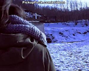 yo this sexy snowboard babe takes real facial in cash sex scene 2
