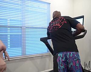 bbw latina takes monster bbc deep in sweaty 3some workout