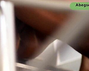 Fucked step bro on stairs squirting on huge BBC!