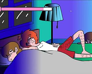 milf lounges casually on the couch