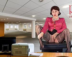 Secretary Goddess Strips Nude For Boss! Heels Stockings Pussy Masturbation And Tit Tease Await!