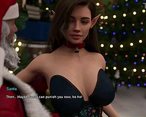 that sexy girl rides santa's cock like a pro in this hot fuck scene