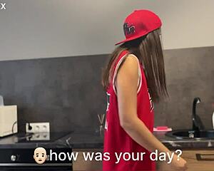 After Long Day At Work, Honey, I'll Loosen Your Tight Ass In Kitchen