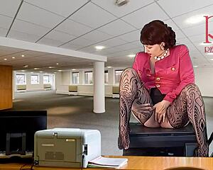 Secretary Goddess Strips Nude For Boss! Heels Stockings Pussy Masturbation And Tit Tease Await!