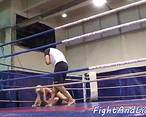 petite babe spreads legs for hot pussy licking session